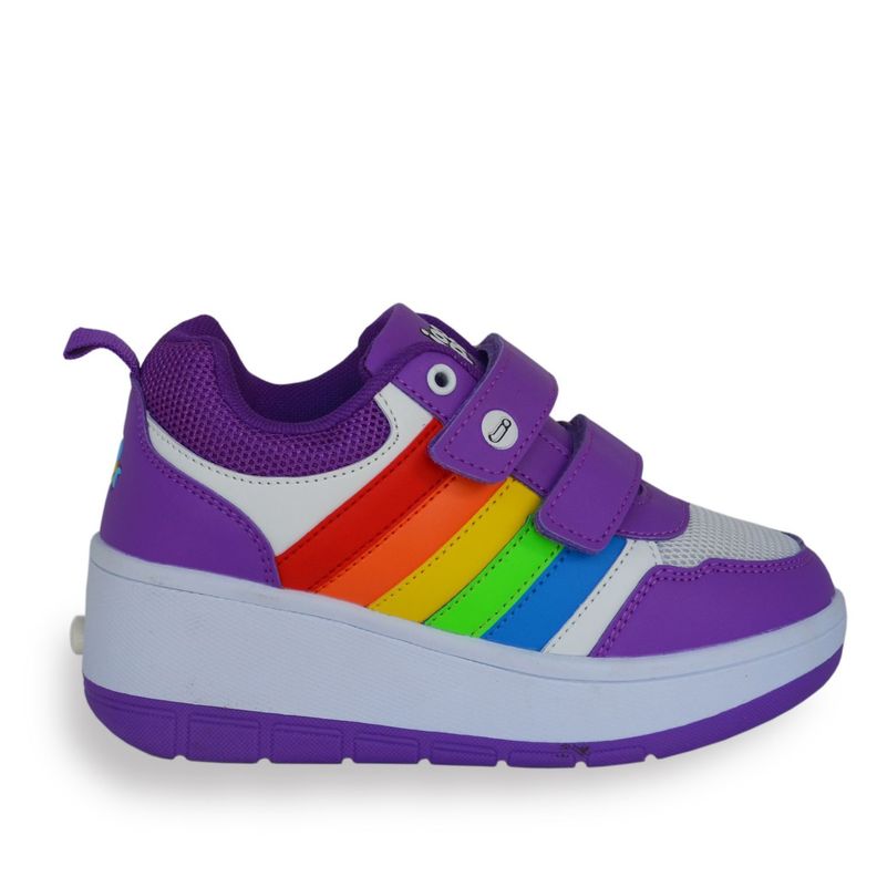 Zapatillas Niñas con Ruedas Arcoiris-1