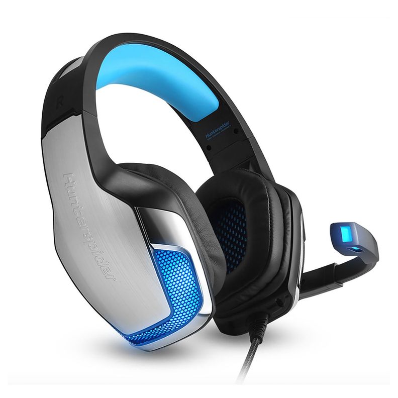 Audífono Gamer Hunter Spider Azul plata-1