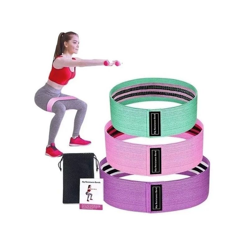 Pack X3 Banda Resistencia Ligas Ejercicio Bandas Elasticas-5