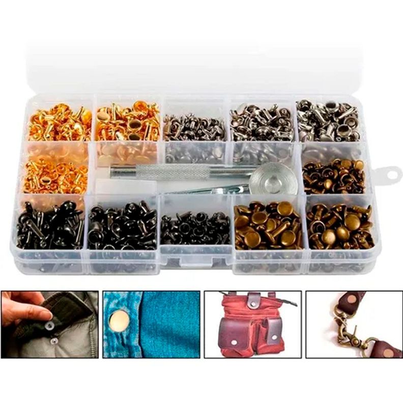 Remaches Broches Metálico De Presión Para Ropa 480pcs-1
