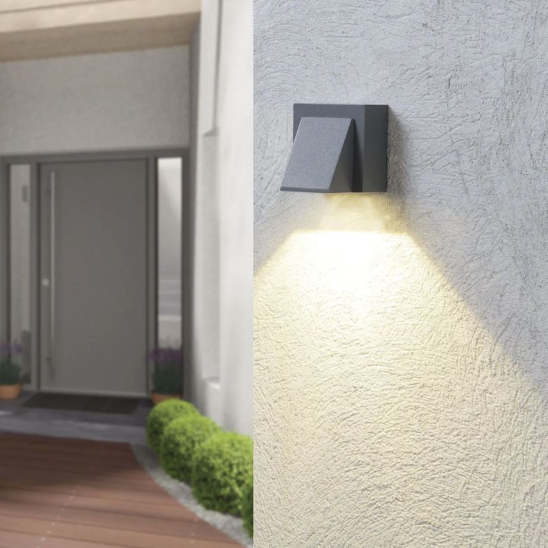Apliqué LED Decorativo Exterior Para Pared 3W Gris-4
