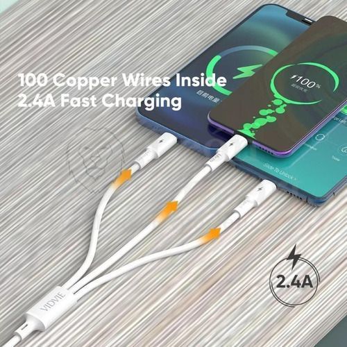 Cable Usb 3 En 1 Samsung iPhone Xiaomi Carga Rápida Usb C-4