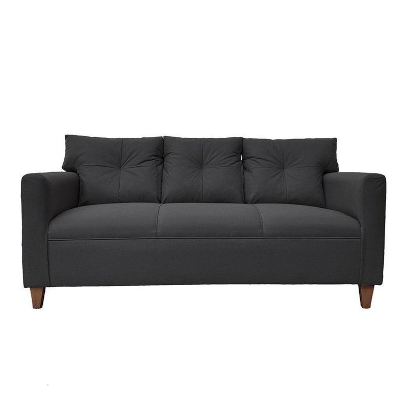 Juego Living Mateo Chenille Grafito Pata Madera 3C.1C.1C-1