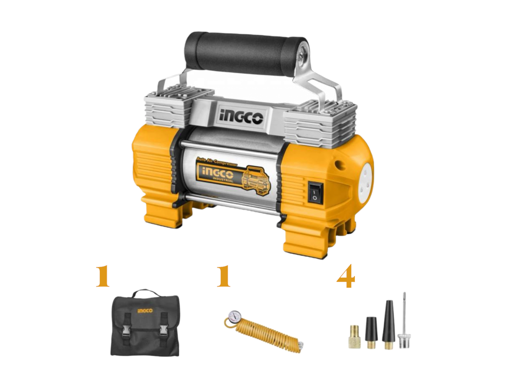 Compresor De Aire Para Auto Ingco 13.5 V 120 Psi 18 A + 5 Ac-0