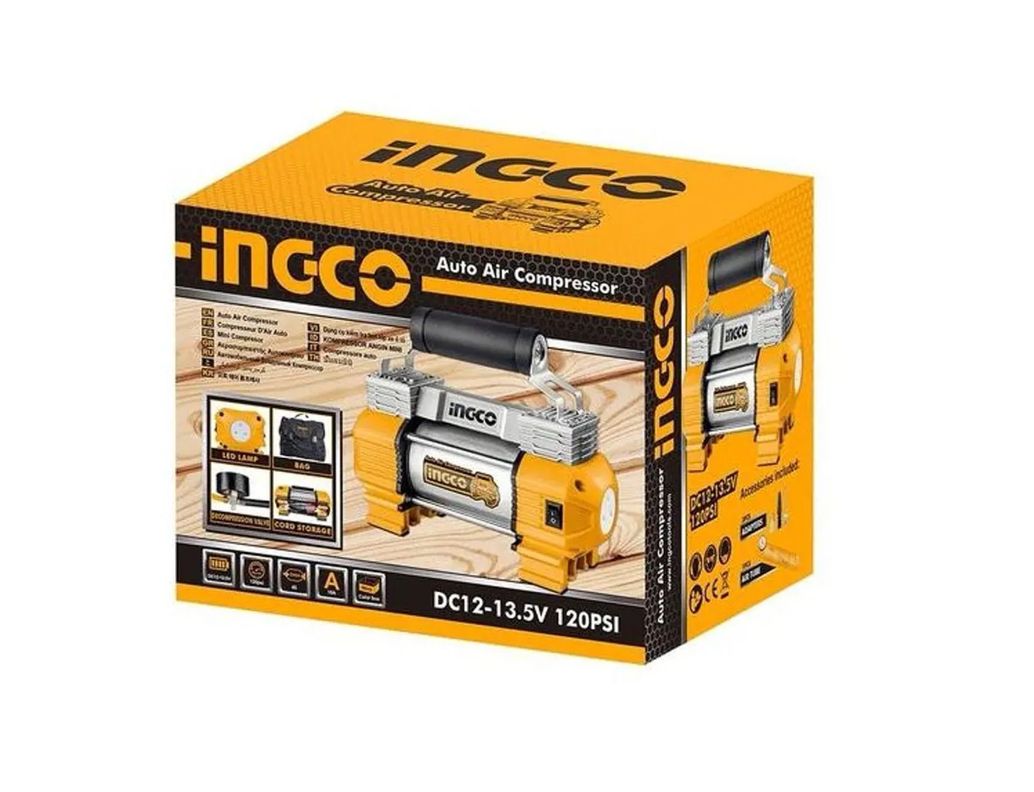 Compresor De Aire Para Auto Ingco 13.5 V 120 Psi 18 A + 5 Ac-4