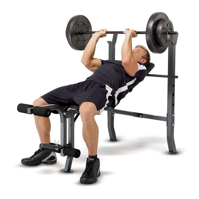 PRESS BANCA + 40 LB BARRA RECTA SET CURL LEG MARCY2080-1