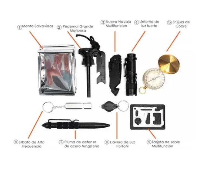 Kit Herramientas De Supervivencia Camping 10 En 1-2