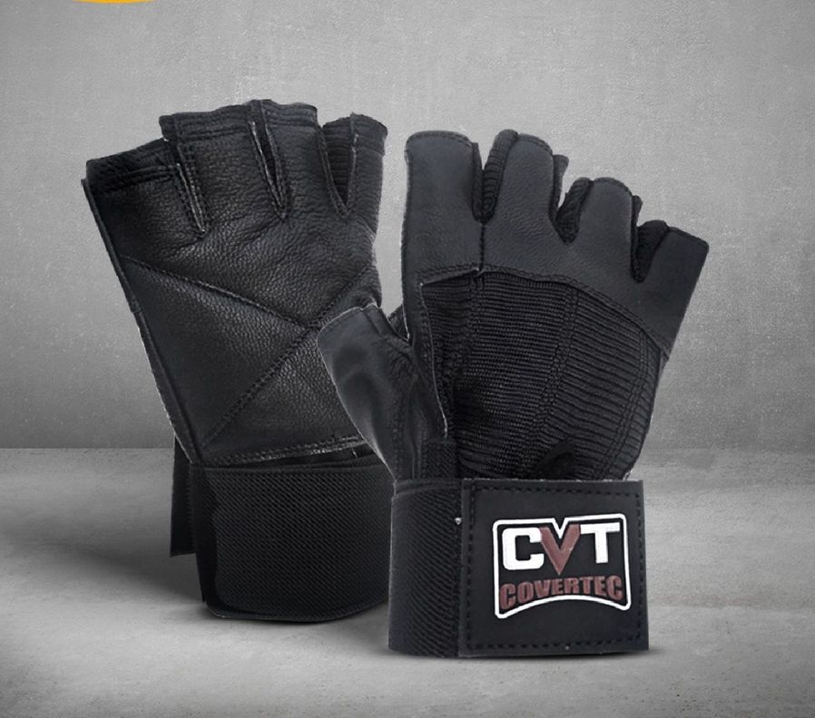 Par Guantes 100% Cuero Con Muñequera - Gym Gimnasio Pesas-1