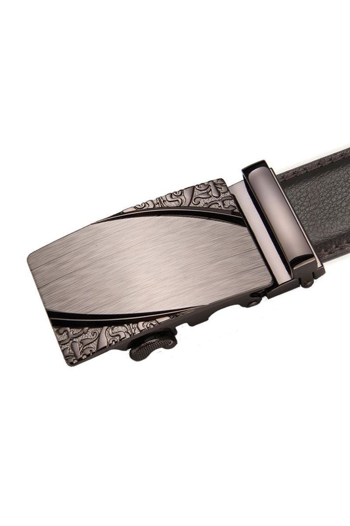 Cinturon ejecutivo automatico cuero café hombre. Etrusco Plated-1