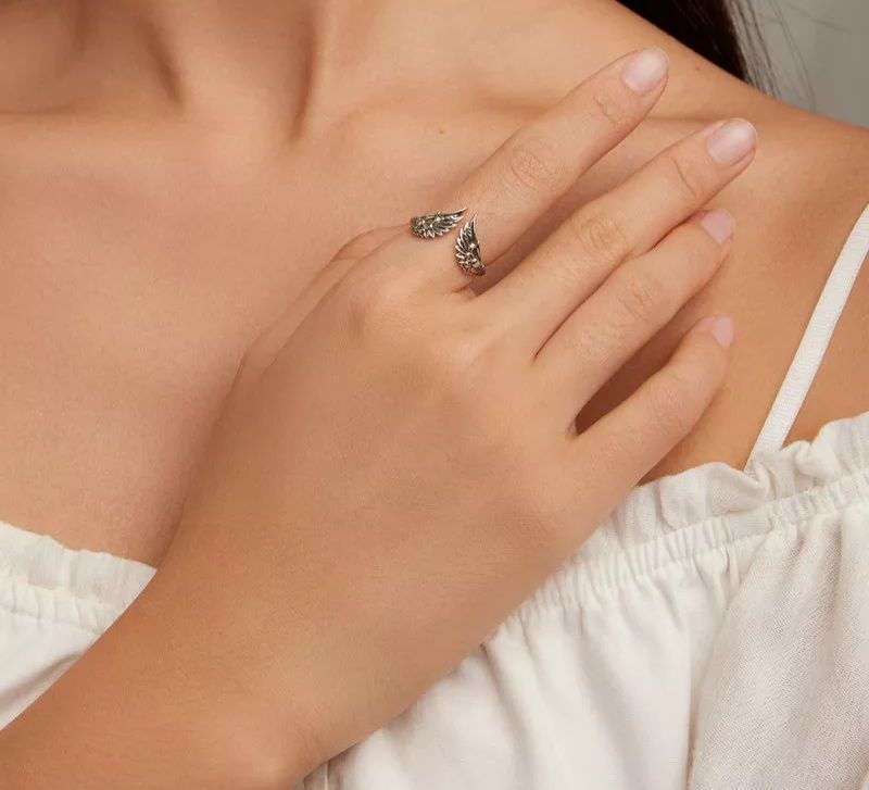 Anillo Alas Ajustable Plata 925-2
