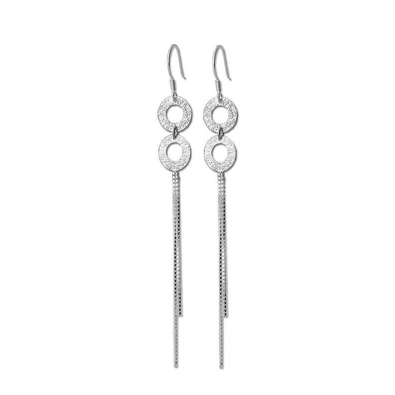 Aros Largos Con Circulos De Plata 925 - MABELITA-0