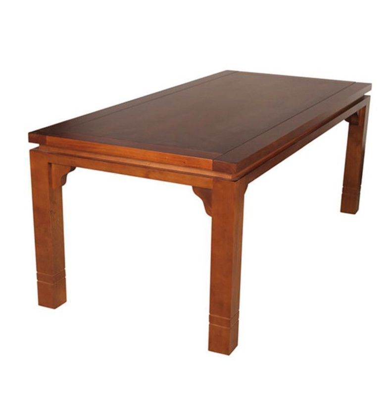 JUEGO DE COMEDOR LUCIANA RECTANGULAR 8 SILLAS MADERA COLOR MIEL TAPIZ CAFÉ JASPEADO-1