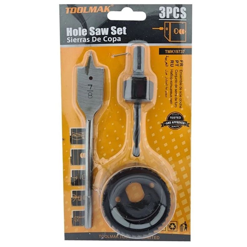 Sierra Copa P/ Instalar Cerraduras 3 Pcs Tmk19737-1
