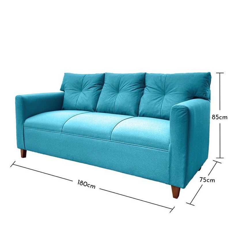 Sofá Mateo Chenille Turquesa Pata Madera 3C-4