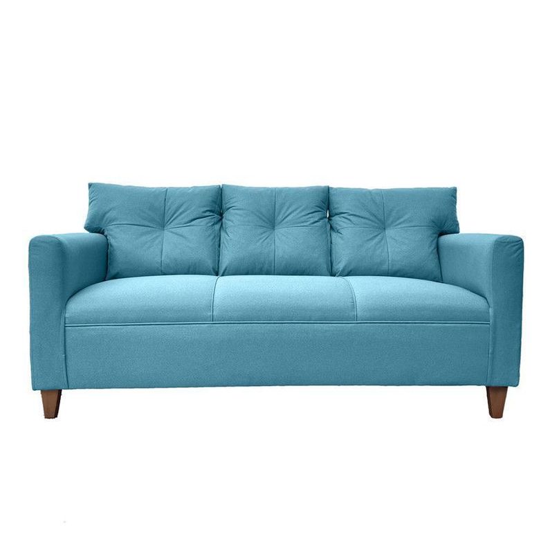 Sofá Mateo Chenille Turquesa Pata Madera 3C-0
