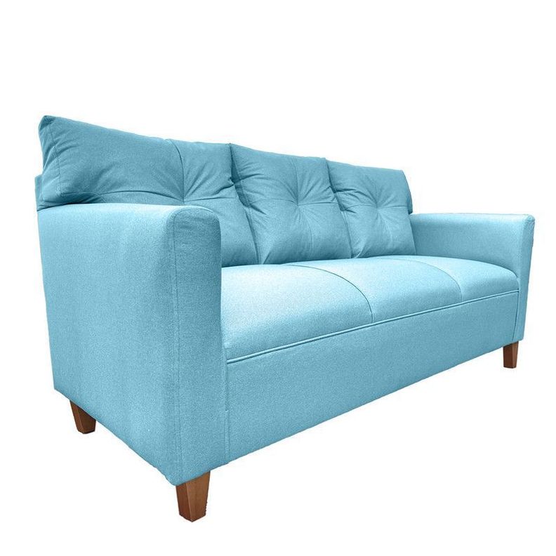 Sofá Mateo Chenille Turquesa Pata Madera 3C-2
