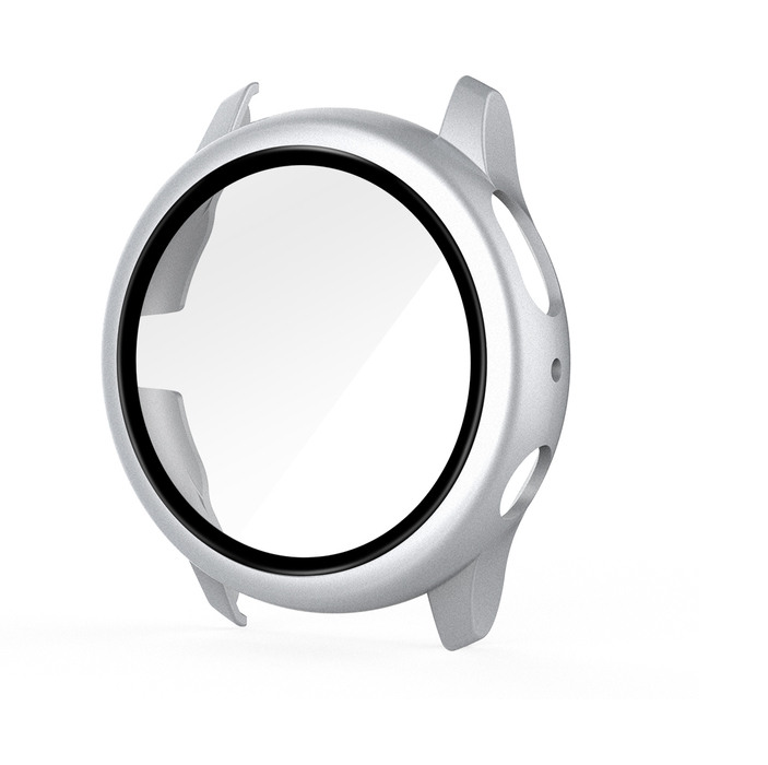 Protector Carcasa Con Vidrio Para Samsung Active 2 40mm / Plateado Plata