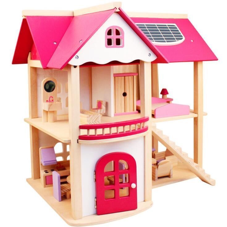 Casita de juegos Niñas y Niños Con familia y muebles-0