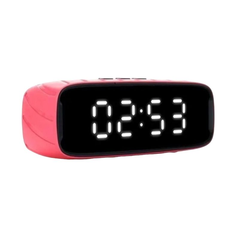 Parlante Bluetooth Inalámbrico Con Reloj/alarma Tipo Espejo - rojo-0