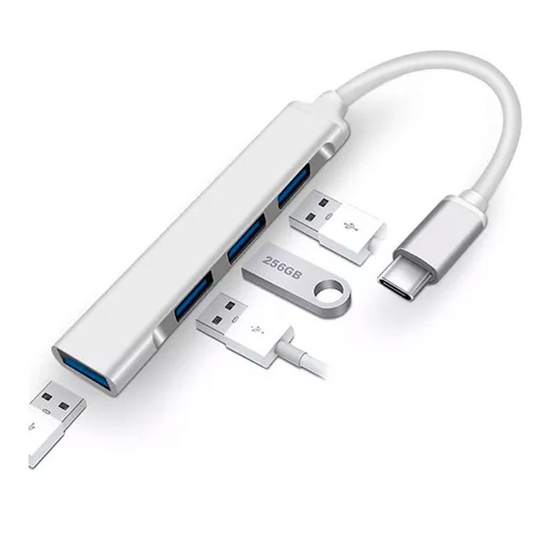 Adaptador Usb Hub Tipo C 4 X Usb 3.0 4 En 1-0