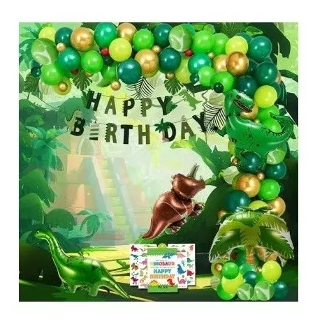 Pack Globos Cumpleaños Globos Cumpleaños + Cortina Metalica Verde oscuro 100942 y 101065-2