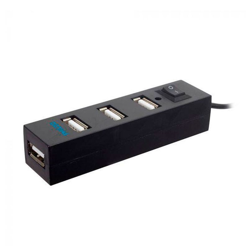 Mini Hub 2.0 4 Puertos Usb Negro Philco - Malik-0