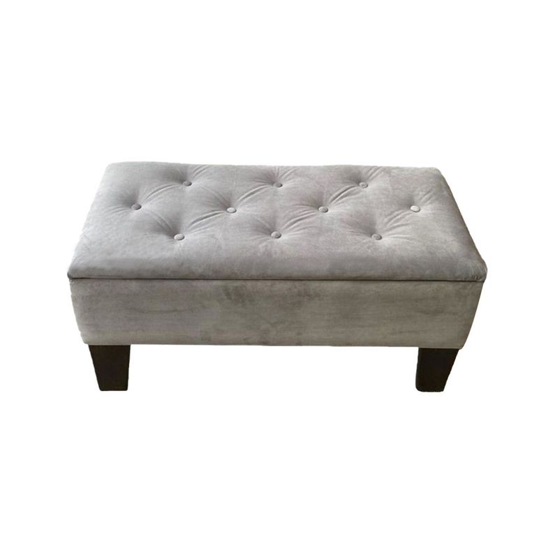 Banqueta Baul HVM Gris Felpa-2