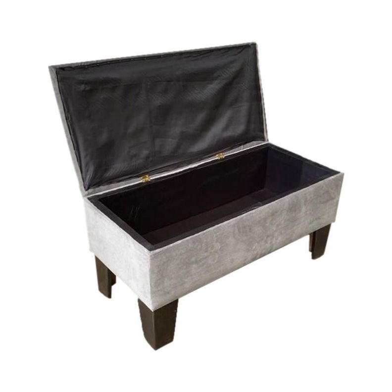 Banqueta Baul HVM Gris Felpa-1