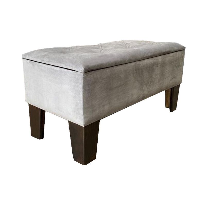 Banqueta Baul HVM Gris Felpa-0