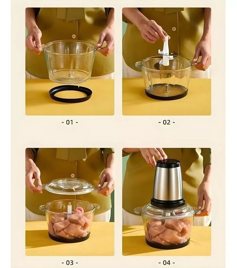Picadora 123 Procesador De Alimentos Cocina 2 Litros-3