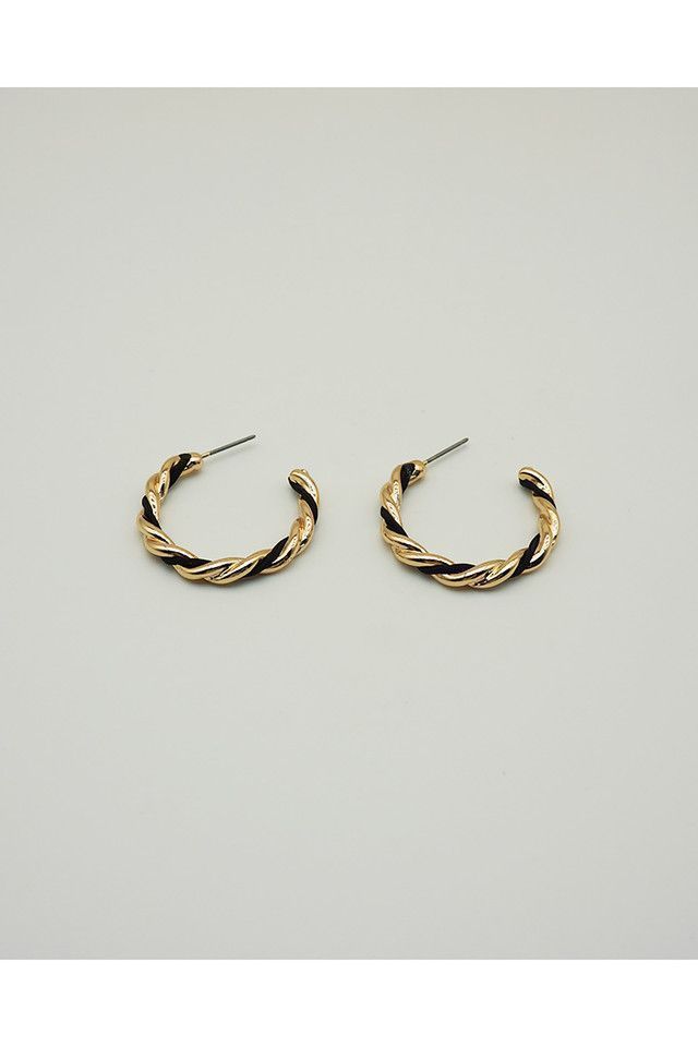 Aros Argolla Twisted Doradas I-D