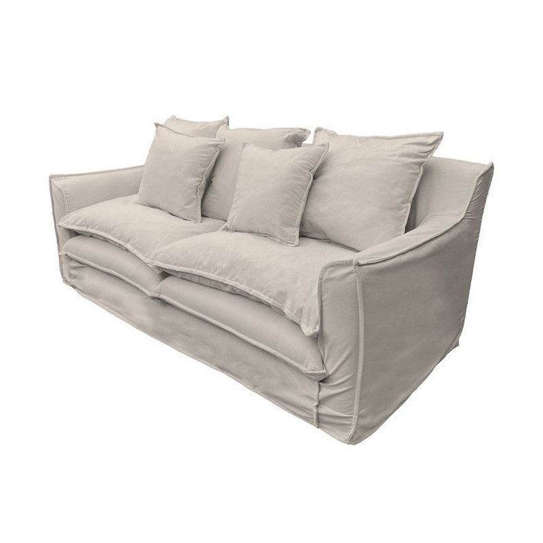 Sofá Puangue Chenille Hueso 3C-2