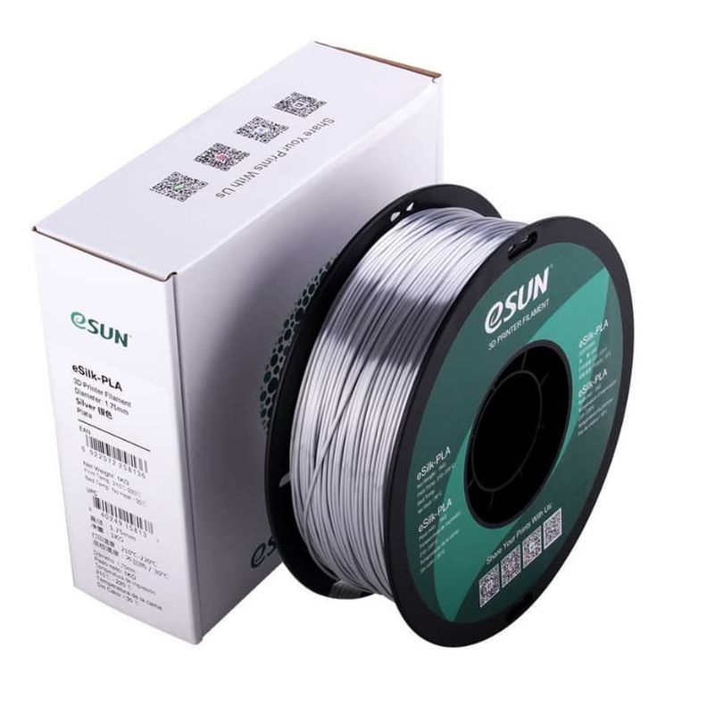 Filamentos Pla Seda Esun 1kg 1.75mm Silver-0
