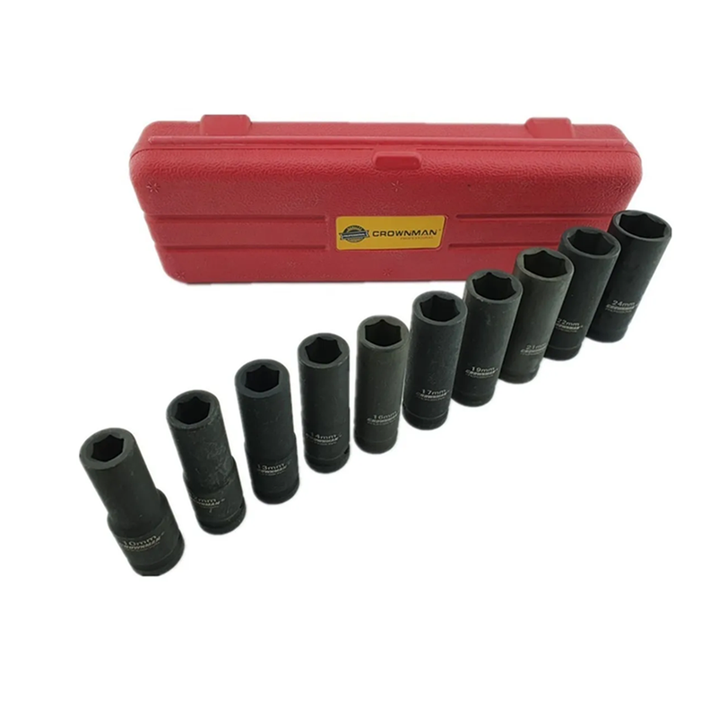 Set Dados Impacto 1/2 Pulgada 10 Piezas Crownman-2