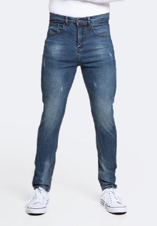 Jeans Hombre Skinny Azul con Drimen Focalizado Suave-0