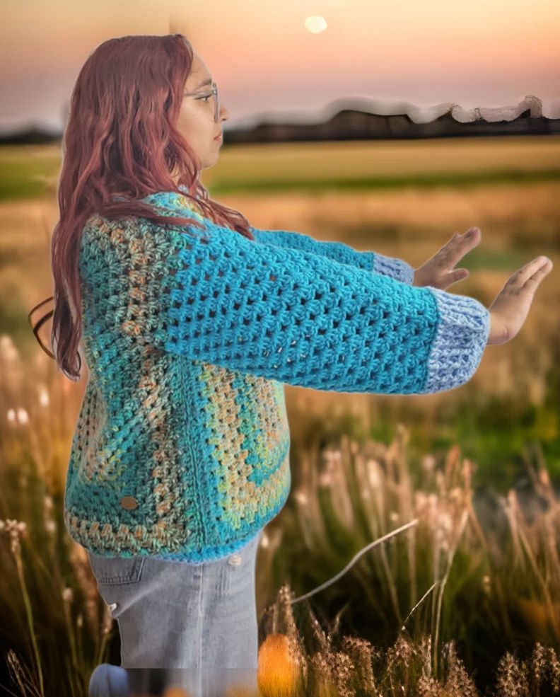 Sweater crochet mujer, tejido a mano-1