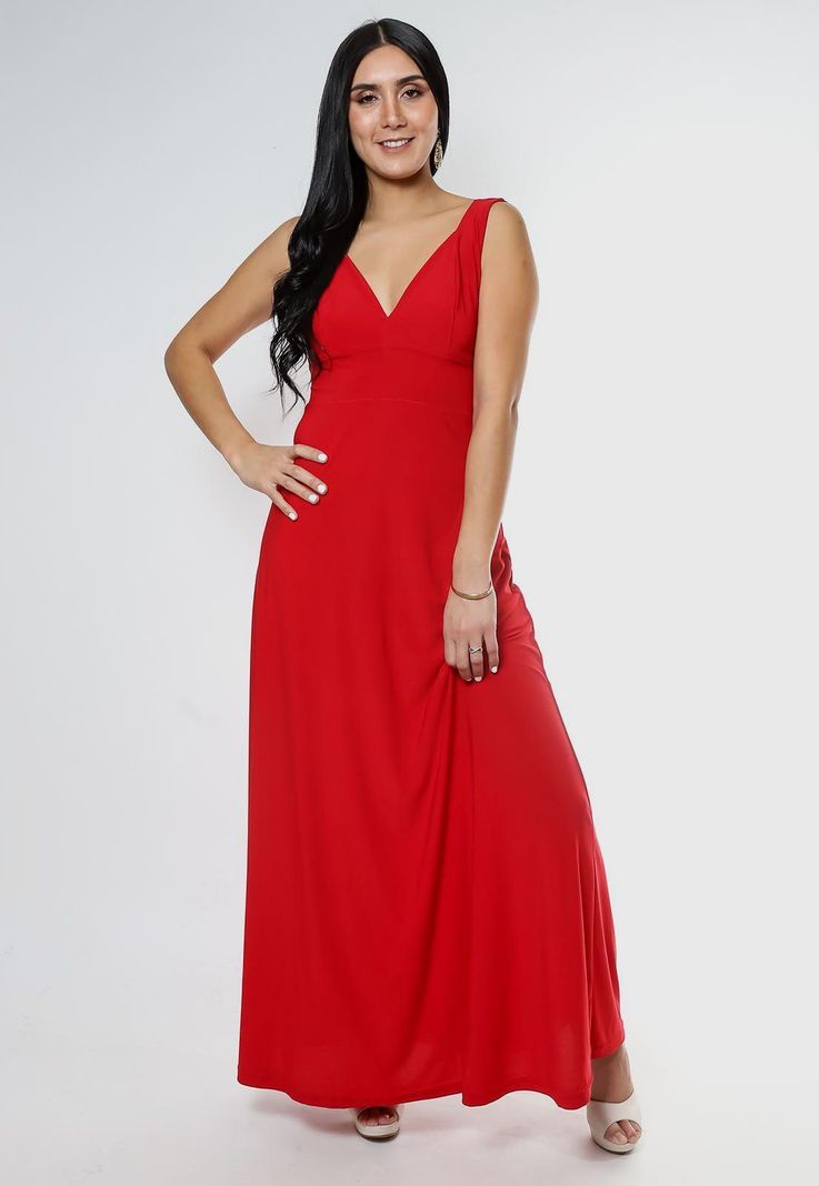 Vestido Celeste Rojo-0
