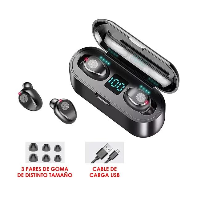 Audífonos Inalámbricos Recargables Bluetooth + Power Bank 2000 F9 PRO-2