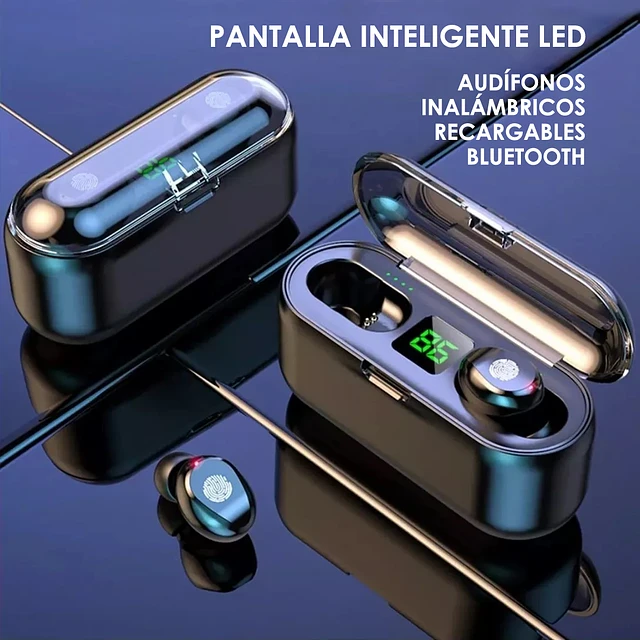 Audífonos Inalámbricos Recargables Bluetooth + Power Bank 2000 F9 PRO-3