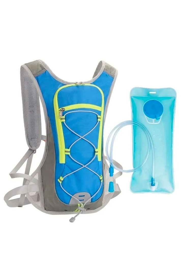 Mochila Camell Ciclismo Running + Bolsa Hidratación 2 Lts Azul-0