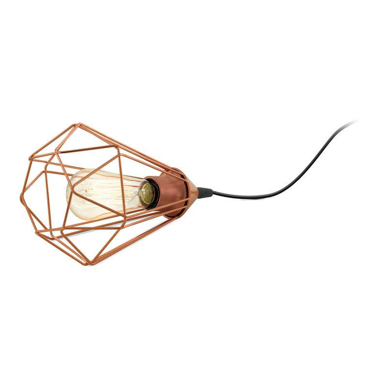 Lámpara Sobremesa Tarbes Acero Cobre E27 1X60W E27 cod.94197-0