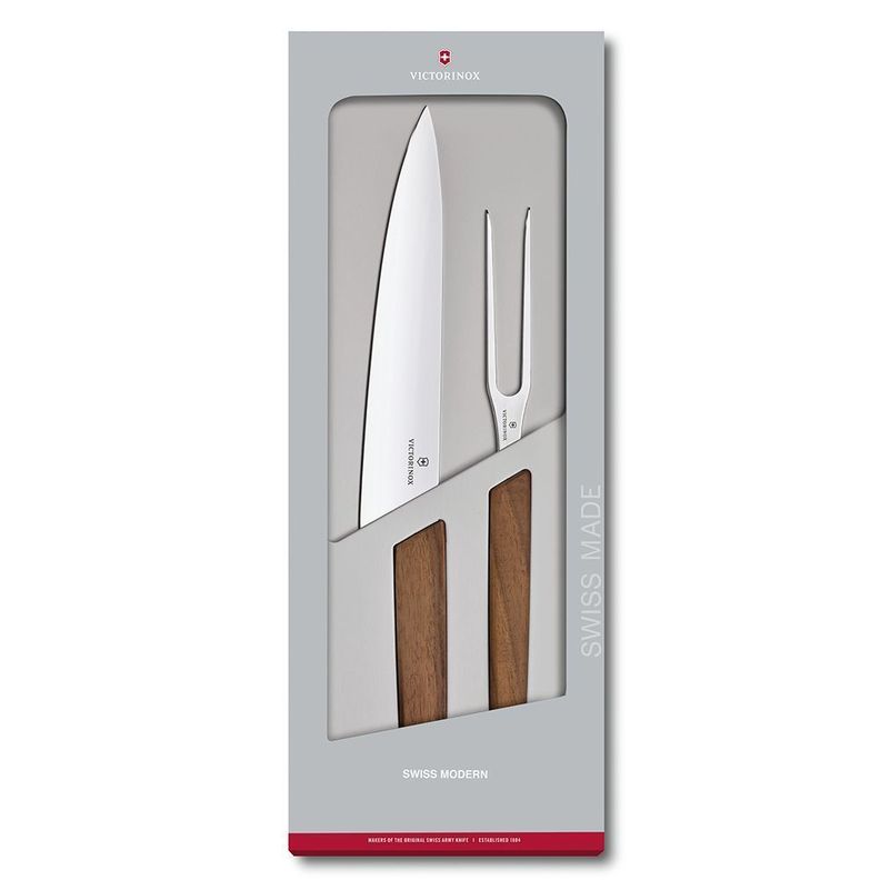 Juego para trinchar Swiss Modern Madera Nogal 2 un-0