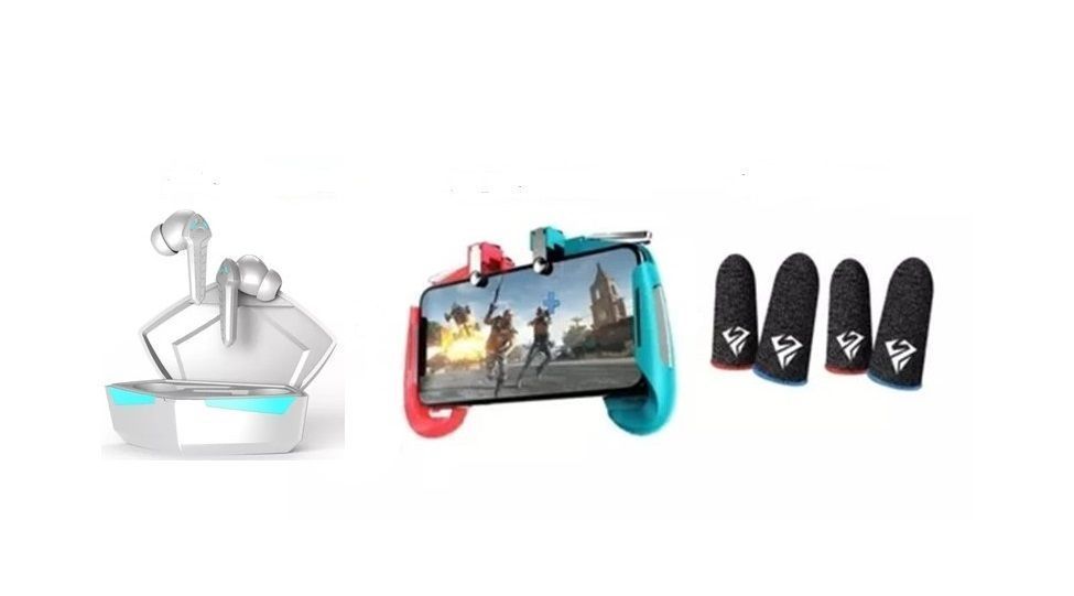 Ultra Pack Audífonos Gamer  Gatillos  Dedales Pugb Cod Ff Blanco-0