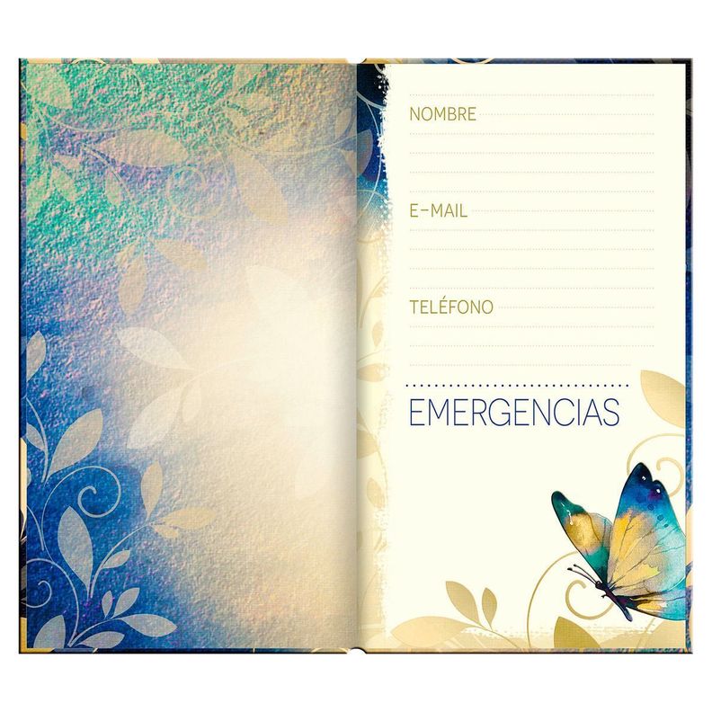 Agenda Butterflyes in Blue Apaisada Semana a la Vista 2023-2