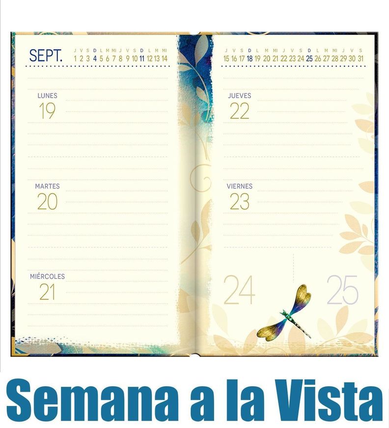 Agenda Butterflyes in Blue Apaisada Semana a la Vista 2023-1