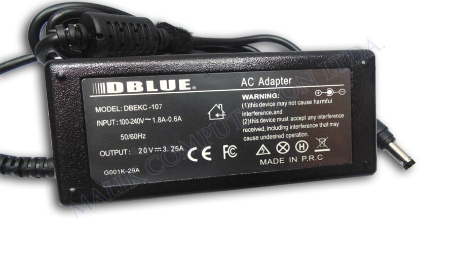CARGADOR NOTEBOOK PARA OLIDATA SERIES U 20V 3.25A 5.5MM * 2.5MM -0