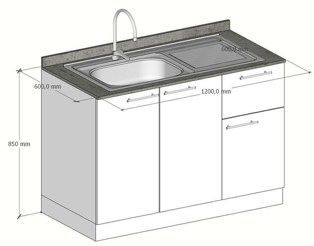 MUEBLE COCINA MODULAR 100% ARMADO LAVAPLATOS DERECHO BLANCO-3