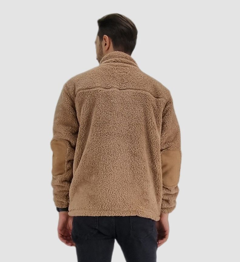 Poleron sherpa aplicación parche beige-1