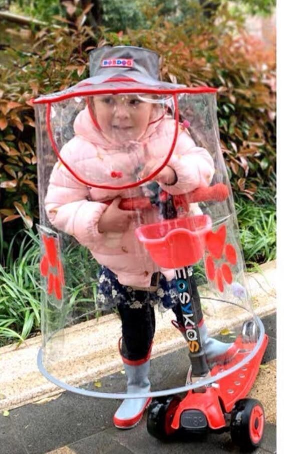 Impermeable para niños 3 a 8 años - Protector de lluvia gris -3