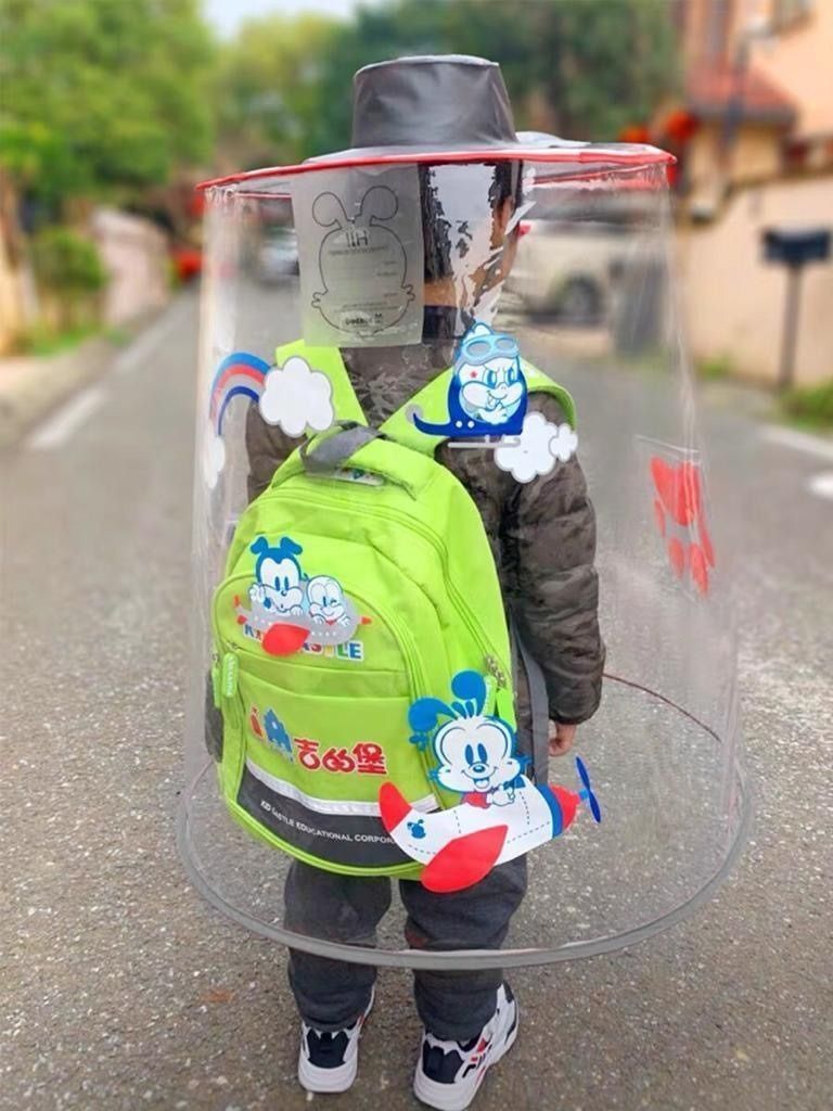Impermeable para niños 3 a 8 años - Protector de lluvia gris -4